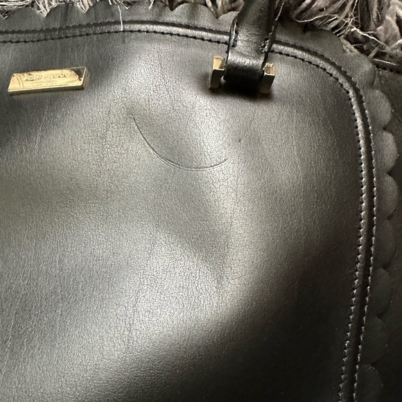Kate Spade Black Leather Scalloped Tote - Picture 6 of 10